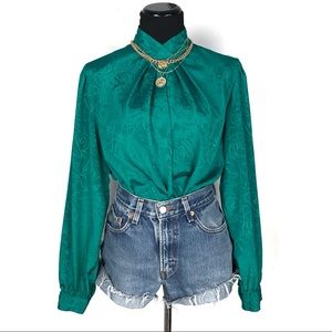 Vintage Teal Blouse